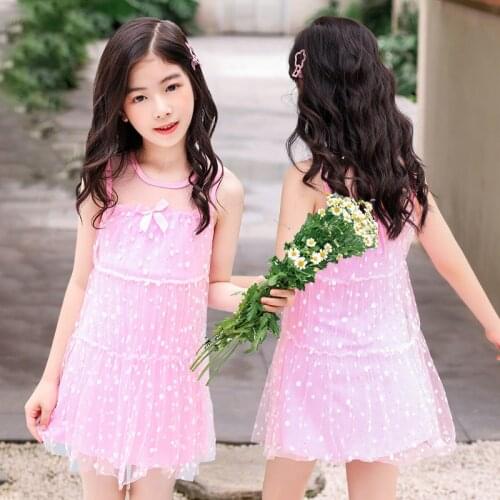 2021 New Fashion Girls Swimwear 5-9 Years Old Girls and Children Korean Style Foreign Bubble Hot Spring Skirt Swimwear
