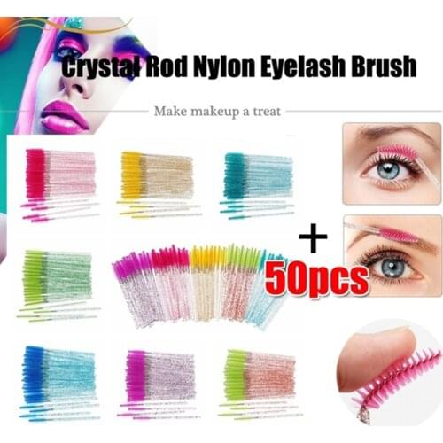 50pcs Shiny Disposable Eyelash Applicator Wands Curler Brush Set Mascara Eyebrow Spoolers Comb Wands Spoolies Brushes