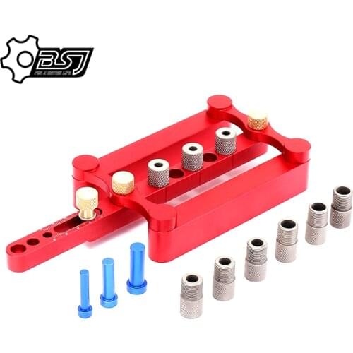 6/8/10mm Self-centering Woodworking Doweling Jig Drill Guide Wood Dowel Puncher Locator Tools Kit for Carpentry