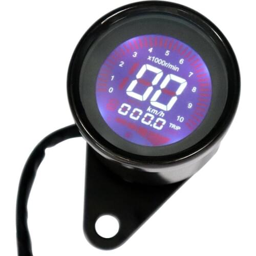 ALLOYSEED Motorcycle Instruments 12V Universal Backlight LCD Digital Motorcycle Speedometer Tachometer Odometer Oil Level Gauge