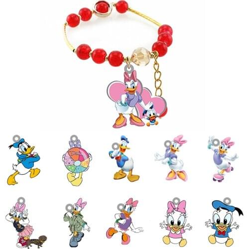 Disney Sisters Bracelet Set White And Red Lucky Ladies Bracelet Resin Acrylic Handmade Jewelry Accessories Beaded Bracelet