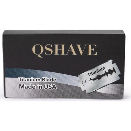 Qshave IT Safety Razor Blade Straight Razor Titanium Blade Double Edge Classic Safety Razor Blade Made in USA, 100 Blades
