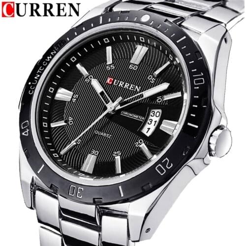 Relogio CURREN Top Brand Luxury Mens Watches Male Date Business Clocks Sport Military Clock Steel Quartz Men Watch Gift Hot 8110