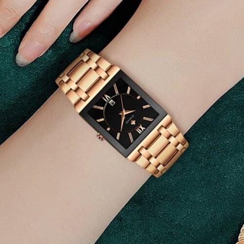 Reloj Mujer WWOOR Top Brand Luxury Ladies Watch Fashion Square Rose Gold Wristwatches Women Dress Sports Clock Gift Montre Femme