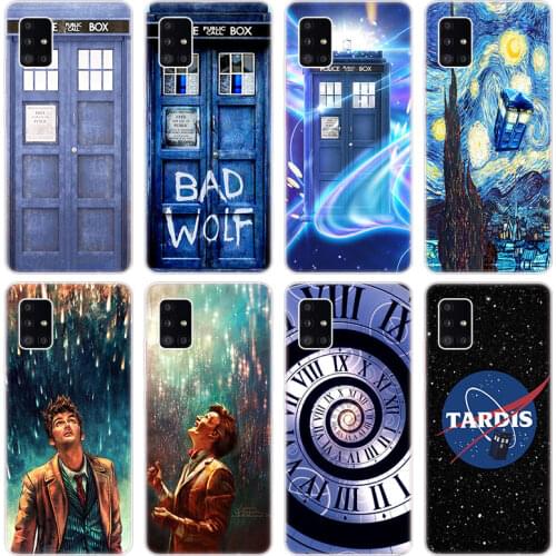 Tardis Box Doctor Who Van Gogh Soft Case for Samsung Galaxy A40 A41 A42 A50 S A51 A52 A70 E A71 A72 A80 A82 A90 Quantum 2 Cover