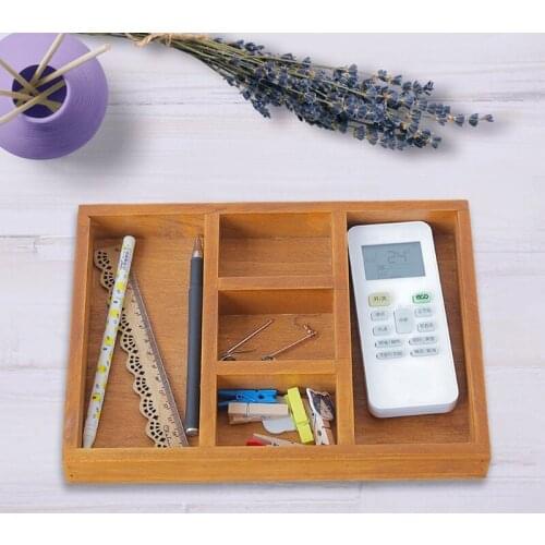 Wooden Utensil Drawer Organizer 5 Compartments Cutlery Tray Kitchen Silverware GXMA