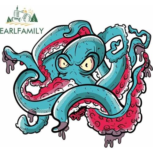 EARLFAMILY 13cm x 12.8cm for Kraken Norway Green Refrigerator Car Stickers Windshield Decal Bumper Scratch-Proof Vinyl Car Wrap