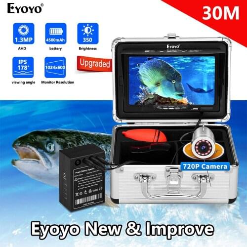 Eyoyo EF07H Original Video Fish Finder Underwater Ice Video 720P Fishfinder Fishing Camera 12pcs Infrared Leds Camera Kit Gift