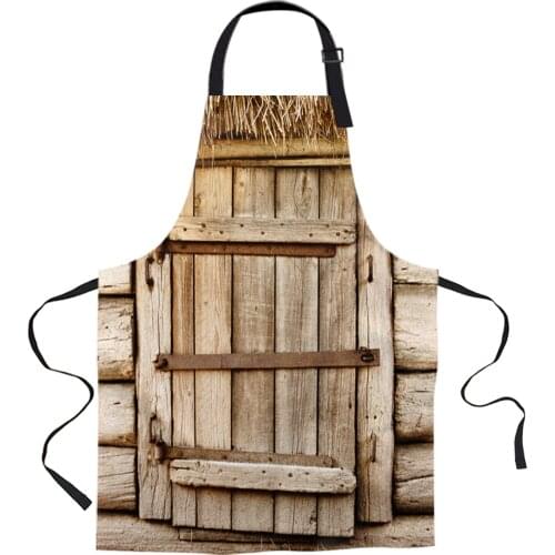 Barn Wooden Door Straw Aprons for Women Men Kid Cooking Baking Apron Kitchen Utility Equipment Accessories