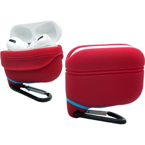 Deep Color Waterproof Anti-fall Silicone Protective Cover for Airpods Pro Bluetooth Headset Dustproof Protective Set