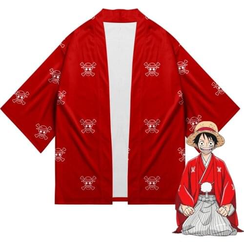 Hot Sale One Piece Kimono Cosplay Kimono Samurai Costume Men Women Japanese Kimono Monkey D. Luffy Same Cosplay Cardigan Kimono