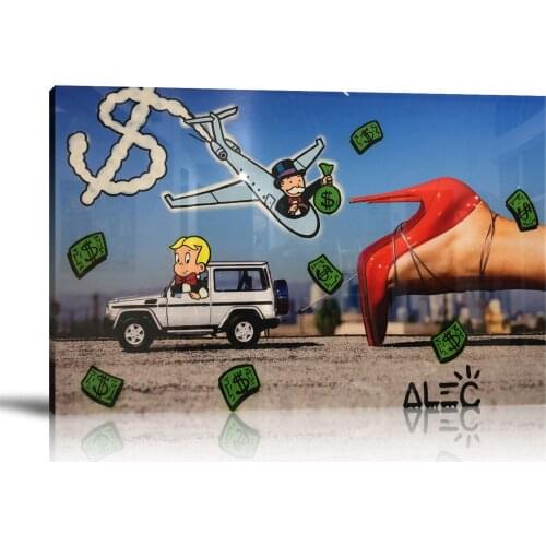 HD Print Alec Monopoly Oil Painting Home Decor Wall Art on Canvas Monop PJ Richie Red Heel Canvas Printings Canvas Painting