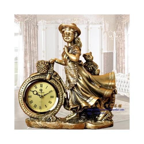 Classic european-style seat bell mute sitting room table bell retro golden light bridge beauty reading craft dec sculptures room