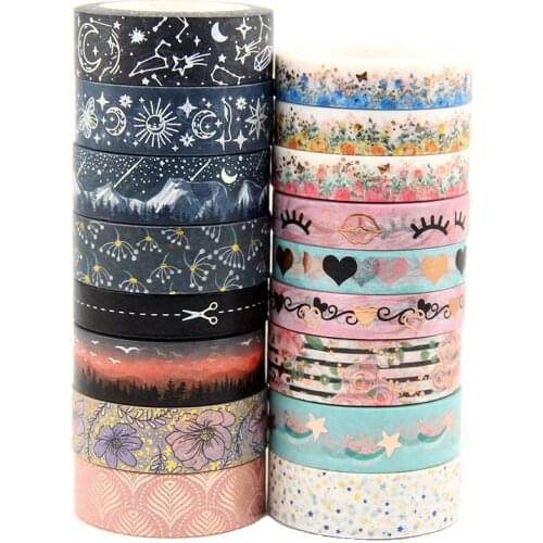 G248 - G265 Foil Washi Tape Scrapbooking Masking Adhesive Tapes Paper Japanese Kawaii Stationery Stickers School Supplies