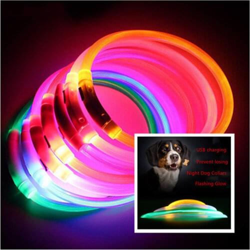 Flashing Led Usb Dog Collar Light Glowing Pet Dog Collar Luminous Safety Collar Pet Collar Rechargeable LED Night Dog Collars