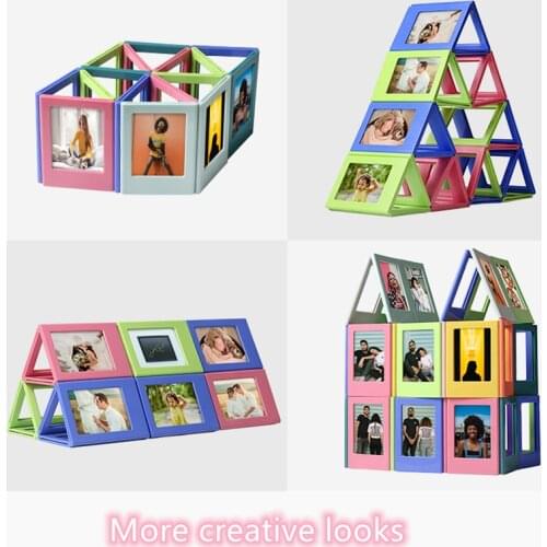 Mini Colorful DIY Magnetic Photo Frame Fridge Refrigerator Magnet Picture Frame for Holding 3 Inch Photos