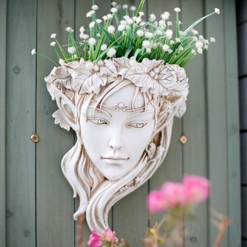 Nordic Goddess Decor Wall Hanging Flowerpot Ornaments Outdoor Garden Villa Accessories Crafts Yard Balcony Furnishing Decoration