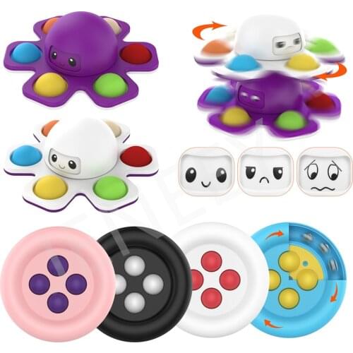 New Design Flip Octopus Change Faces Push Pop Fidget Spinner Poppet Fidget Toys