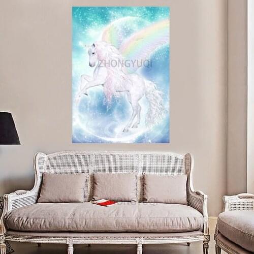 Print canvas poster kawaii unicorn children decoration wall paintings picture one piece wall art high quality photo frames