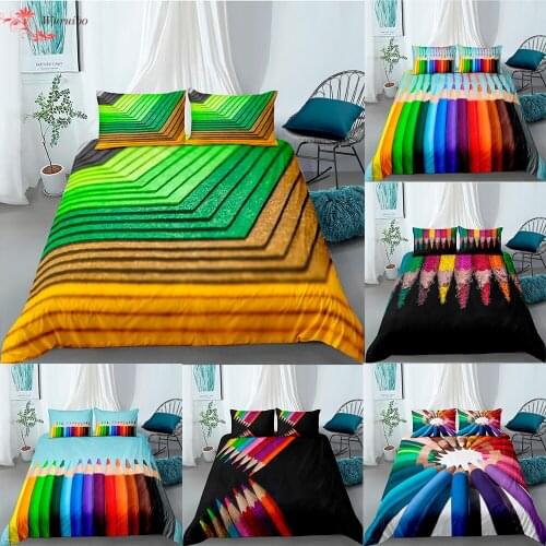 Paint Brush Printed Comforter Cover Colorful Bedding Set Geometry Duvet Cover Twin Queen King Bed Cover 90/135/150 Bed Clothes