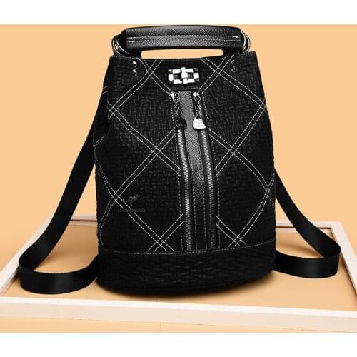 New Women Backpack Casual Female Shoulder Bags High Capacity Soft leather backpacks For Girls Rucksack Fashion Luxury Travel bag