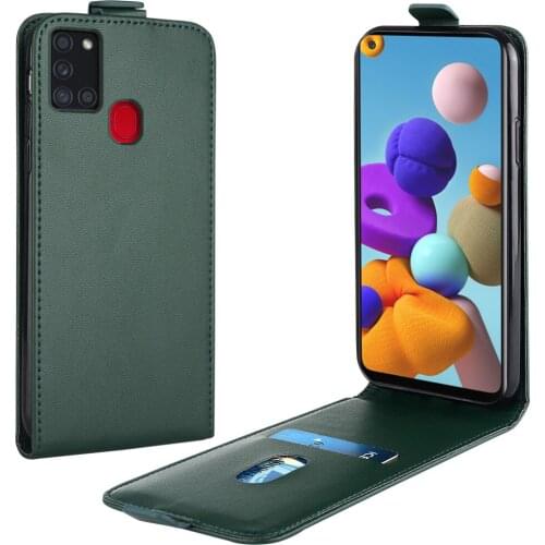 Flip Up and Down Leather Case for Samsung Galaxy A21s Case SM-A217F 6.5''Vertical Cover for Galaxy A 21s Case Phone Bag