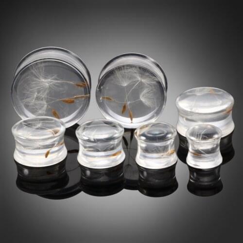 10-25mm 1Pair Transparent Acrylic Ear Tunnels Expansions Piercing Ear Gauges Dilations Stretcher Stretch Marks for Ears Piercing