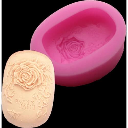 Rose Handmade Soap Silicone Mold Cake Decorate 3d Rose Craft Making Template Molding Confectionery Chocolate Fudge Bake