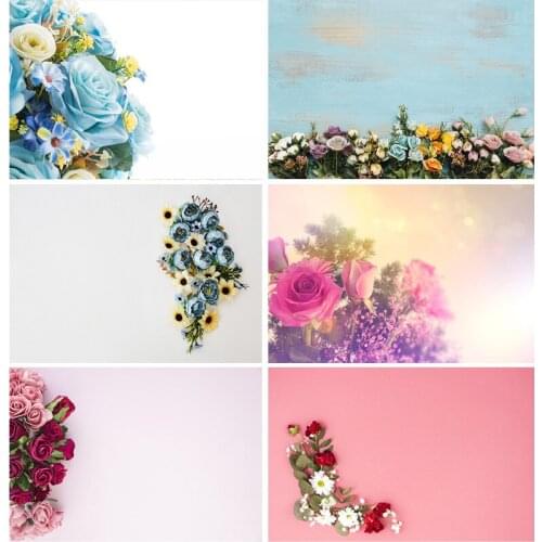 SHENGYONGBAO Art Fabric Photography Backdrops Props Wood Board Planks Rose Flower theme Photo Studio Background 21413MHF-02