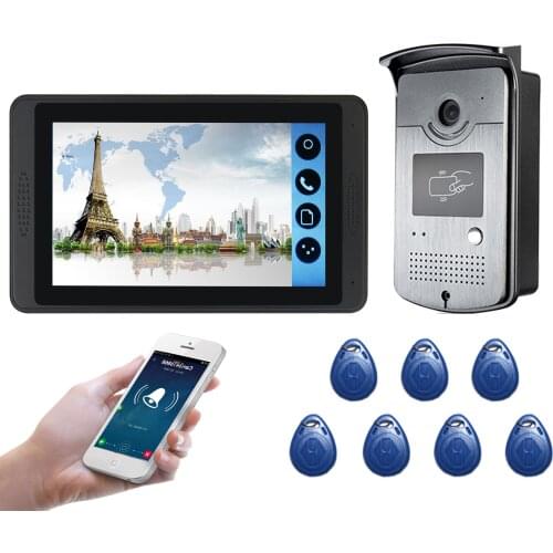 SmartYIBA Fingerprint RFID Password Video Intercom 7 Inch LCD Wifi Wireless Video Door Phone Doorbell Intercom KIT APP Control