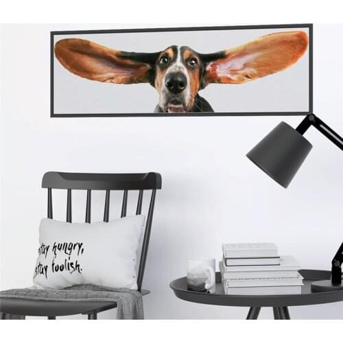 Dogs 3D Vivid Animals Wall Sticker For Toilet Bathroom Decorations Office Home Car Decor Mural Wall Art Poster