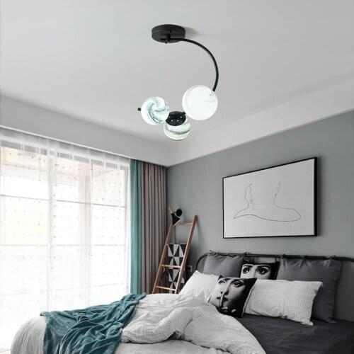 Modern nordic led stone led crystal nordic lamp luminaire pendant lights kitchen chandeliers hang living room lights bedroom