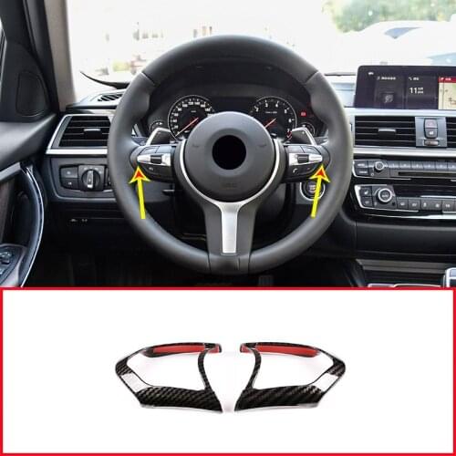 Carbon Fiber Style ABS Car Steering Wheel Button Frame Trim For BMW F20 F22 F21 F30 F32 F33 F36 F06 F12f13 X5 F15 X6 F16 M-Sport