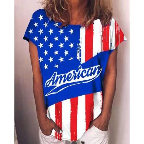 Women Summer Fashion Personalized National Flag Print T-shirt O-neck Soft Tshirt 2021 Short Sleeve Casual New Ladies Clothes Hot