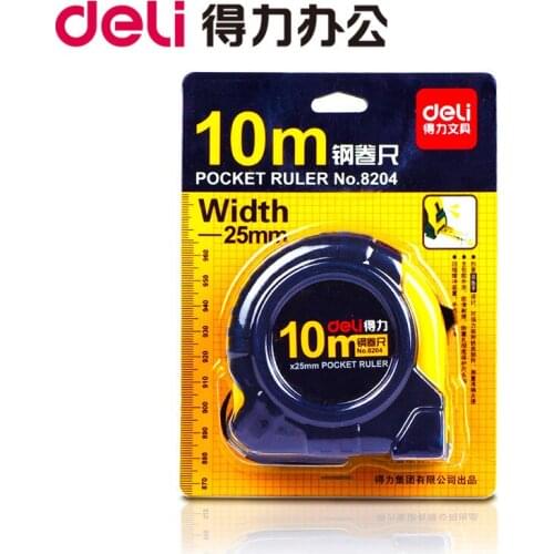 1pcs Competent 10 Meters Steel Tape Measure Fine and Accurate Design Good English Double System Office Supplies 8204 Ruler