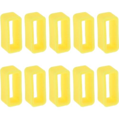 10pcs Silicone Rubber Watch Band Strap Rubber Loop Holder Locker Watchband 16mm