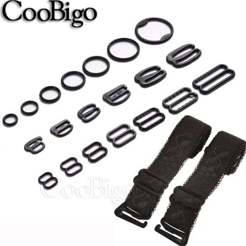100pcs Plastic Bra Hook O Ring Clip Slider Buckle Adjusters for Underwear Lingerie Strap Sewing DIY Craft Accessories 6mm-25mm
