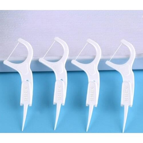 100Pcs New Oral Hygiene Interdental Brushes White Tooth Picks Food Residue Remover Teeth Cleaning Dental Floss Flosser Sticks