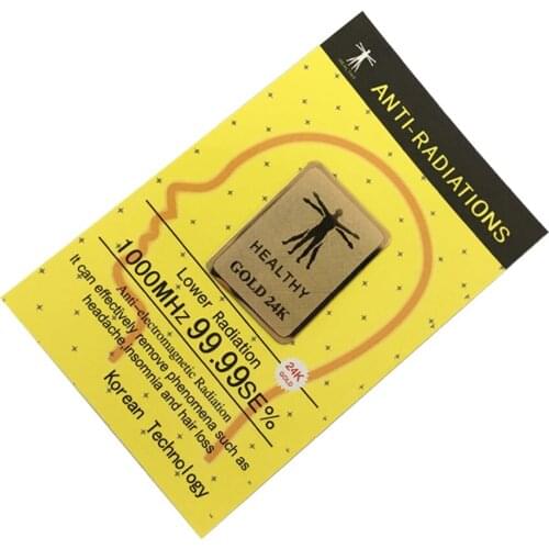 200PCS Gold 24K Sticker Healthy Anti Radiation For Mobile Phone Shield With Negative Ions Individual Package