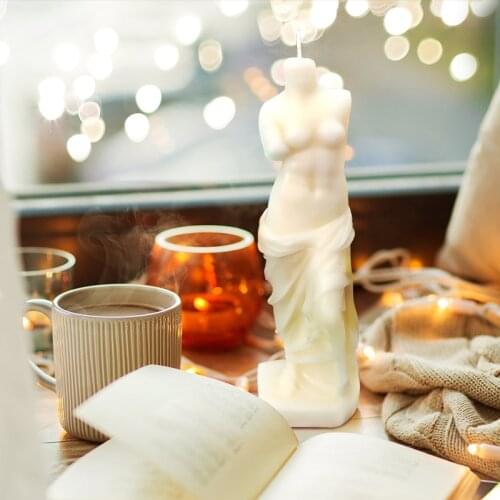 3D Female Body Broken Arm Venus Art Statue Wax Scented Candle Home Decor Crafts Wedding Bedroom Birthday Fragrance Photo Props