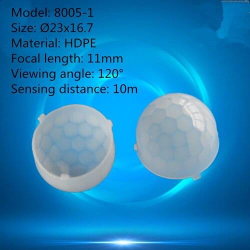 50pcs 8005-1 dome shape human body infrared PIR sensor fresnel lens 23*16.7mm focal length 11mm