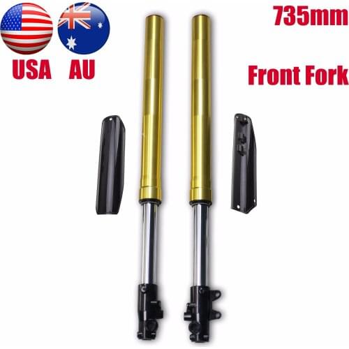 TDPRO Motorcycle Falling Protection Gold 735mm Front Forks Shock Absorber Suspension for 125 150 160cc Pit Dirt Bike Scooter ATV