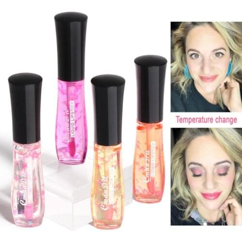 4 Colors Sequins Color-changing Lip Glaze Temperature-sensing Moisturizing Lipstick Lasting Waterproof Lip Gloss TSLM2