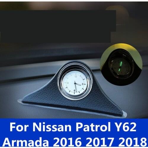 For Nissan Patrol Y62 Armada 2016 2017 2018 Car noctilucous clock during control dashboard Car Clock Stylish Auto Accessories