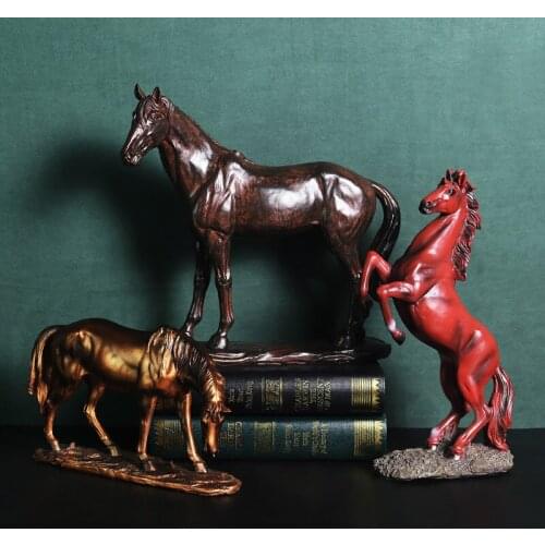 Furnishing Horse Home Decoration European Style Living Room Wine Cabinet Opening Station Horse Bow Horse Furnishing Resin Crafts