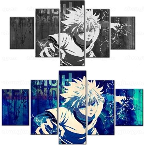 Home Decor Hd Print Wall Artwork 5 Piece Hunter X Hunter Painting Picture Modular Modern Canvas Animation Poster For Living Room