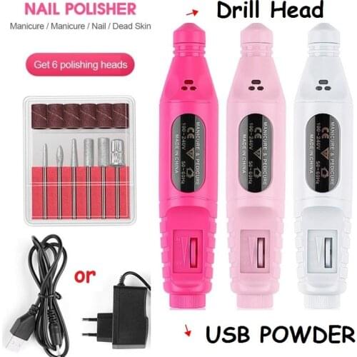 USB EU Plug Electric Nail Drill Machine Set Pedicure Drill Sanding Nail File Remove Nail Polish Equipment Manicure Machine Tools