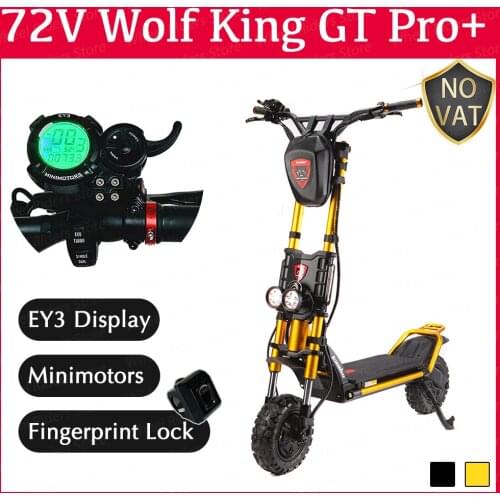Kaabo Wolf King GT Pro + Electric Scooter Gold Color 72V 35Ah 2000Wx2 Minimotors Controller LG Samsung Battery