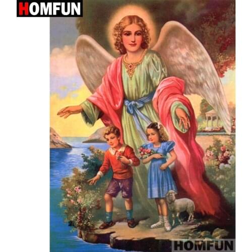 HOMFUN Art 5D Diy Diamond Painting "Angel girl" Diamond Pictures Cross Stitch 3D Rhinestone Embroidery Decor A07134