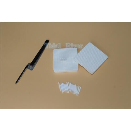 2/Pcs Dental Lab Porcelain Square Firing Tray & 20 Zirconia Pins & 1Clips Tongs Pliers
